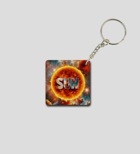 Classic Sun Motif in Stylish Print Printed Keychain Pack of 2
