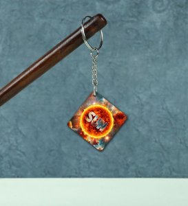 Classic Sun Motif in Stylish Print Printed Keychain Pack of 2