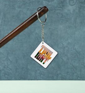 Whimsical Evening Sky and Flower Printed Keychain Pack of 2