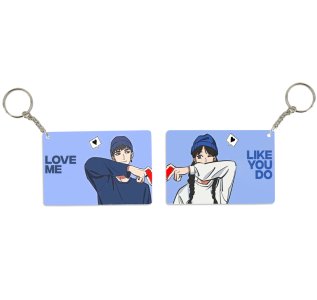 Matching Heartfelt Mood Couple Printed Keychain Pack of 2