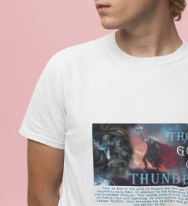 Skybreaker Vibes: Ancient Norse Storm Art Graphic Printed White T-Shirt