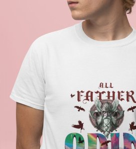 Allfather of Runes: Norse Legend Graphic Printed White T-Shirt