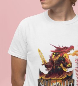 The Flame Awakens: Infernal Giant Graphic Printed White T-Shirt