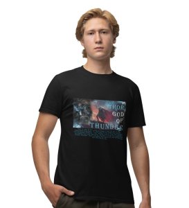 Skybreaker Vibes: Ancient Norse Storm Art Graphic Printed Black T-Shirt