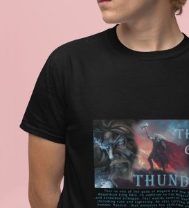 Skybreaker Vibes: Ancient Norse Storm Art Graphic Printed Black T-Shirt