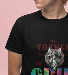 Allfather of Runes: Norse Legend Graphic Printed Black T-Shirt