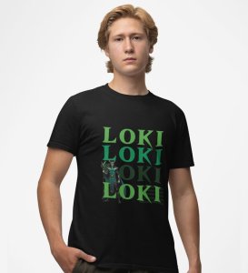 The Art of Illusion: Multi Layered Graphic Printed Black T-Shirt