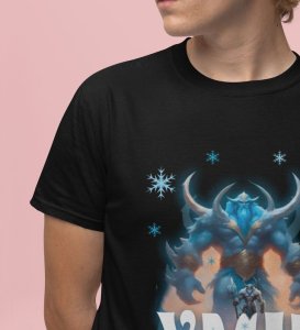 The Rise of Iceborn: Frost Realm Graphic Printed Black T-Shirt