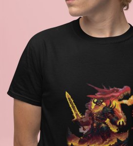 The Flame Awakens: Infernal Giant Graphic Printed Black T-Shirt