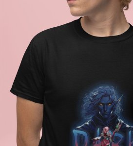 Born of Dusk: Enchanted Warrior Elves Graphic Printed Black T-Shirt