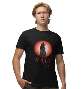 Fury's Fire: Strike of the Vengeful Warrior Graphic Printed Black T-Shirt for Men