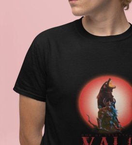 Fury's Fire: Strike of the Vengeful Warrior Graphic Printed Black T-Shirt for Men