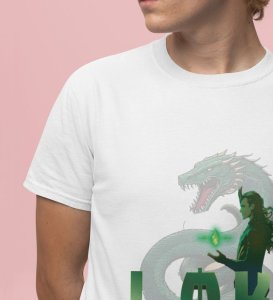 Master of Mischief: Shadows Behind the Throne Graphic Printed White T-Shirt for Men