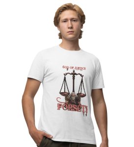 Voice of Balance: Keeper of Sacred Justice Graphic Printed White T-Shirt for Men