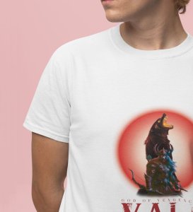 Fury's Fire: Strike of the Vengeful Warrior Graphic Printed White T-Shirt for Men