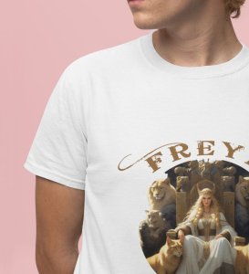 Goddess of War and Love: Power in Beauty's Form Graphic Printed White T-Shirt for Men