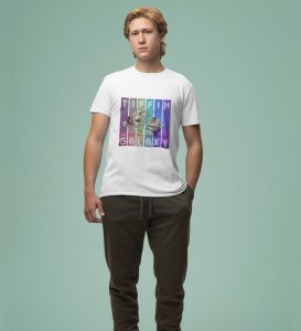 Tiffin in Orbit: Astronaut Lunchtime Galaxy Graphic Printed White T-Shirt