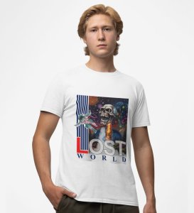 Lost World: Cosmic Skull Voyage Graphic Printed White T-Shirt