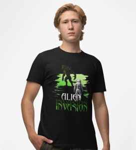 The Last Stand: Alien Invasion Graphic Printed Black T-Shirt