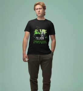 The Last Stand: Alien Invasion Graphic Printed Black T-Shirt