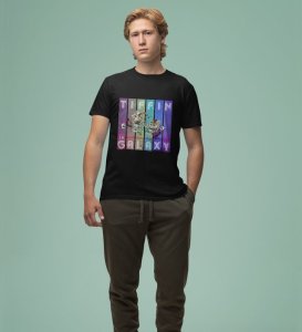 Tiffin in Orbit: Astronaut Lunchtime Galaxy Graphic Printed Black T-Shirt