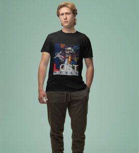 Lost World: Cosmic Skull Voyage Graphic Printed Black T-Shirt