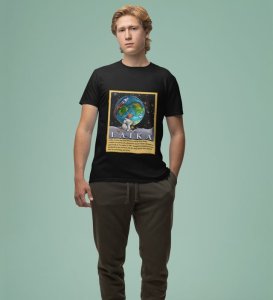 First in Orbit: Laika's Space Tale Graphic Printed Black T-Shirt