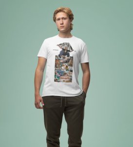 90s Skate Era: Rollin' Through Memories Graphic Printed White T-Shirt