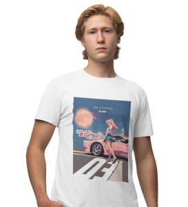 Urban Pulse: Girl Racer Tokyo Graphic Printed White T-Shirt