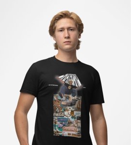 90s Skate Era: Rollin' Through Memories Graphic Printed Black T-Shirt