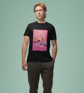 Sassy Sunset: Dangerous in Pink Graphic Printed Black T-Shirt