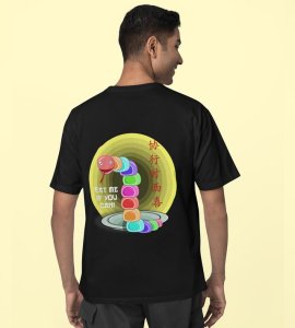 Sweet Mochi Snake: Monster Challenge Mode Graphic Printed Black T-shirt
