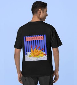 Tempura Time: Light and Crispy Graphic Printed Black T-shirt