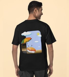 Shhh!!!: Sushi is Sleeping Graphic Printed Black T-shirt