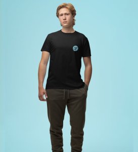 Cloudy Skies: Rice Ball Rain Graphic Printed Black T-shirt