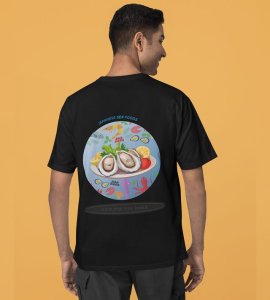 Shell Yeah!: Oysters & Friends Feast Graphic Printed Black T-shirt