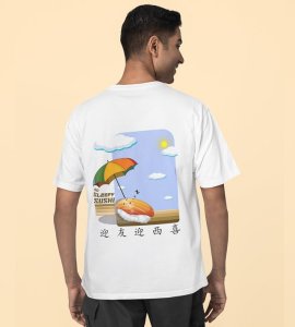 Shhh!!!: Sushi is Sleeping Graphic Printed White T-shirt