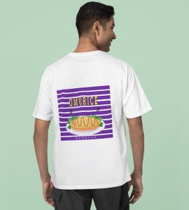Rolling in Flavor: Omurice Mood On Begins Graphic Printed White T-shirt