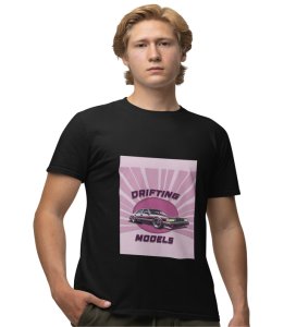 Smoke Shift : Drift Mode Graphic Printed Black T-Shirt