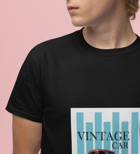 Old School : Vintage Motion Graphic Printed Black T-Shirt