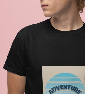 Adventure Bound : Explore the World Graphic Printed Black T-Shirt
