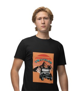 Wander More : Infinite Adventures Graphic Printed Black T-Shirt