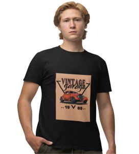 Gearhead Spirit : Vintage 19V89 Ride Graphic Printed Black T-Shirt