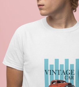 Old School : Vintage Motion Graphic Printed White T-Shirt