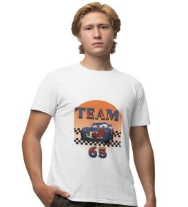 Gear Shift : Squad 65 Style Graphic Printed White T-Shirt