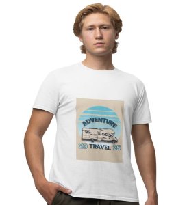 Adventure Bound : Explore the World Graphic Printed White T-Shirt