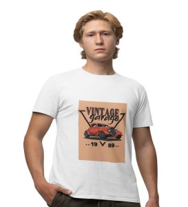 Gearhead Spirit : Vintage 19V89 Ride Graphic Printed White T-Shirt
