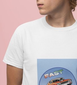 Quick Shift : Furious Racer Graphic Printed White T-Shirt