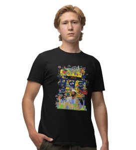 Aamchi Mumbai: Where Cultures Collide & Celebrate Graphic Printed Black T-Shirt for Men