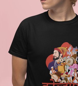 Cultural Glory of Kolhapur: Food, and Traditions Graphic Printed Black T-Shirt for Men